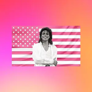 Michael Jackson Flag, Pink USA Flag Tapestry, King of Pop Wall Decor, Music Legend Poster, Vintage Singer Room Decor