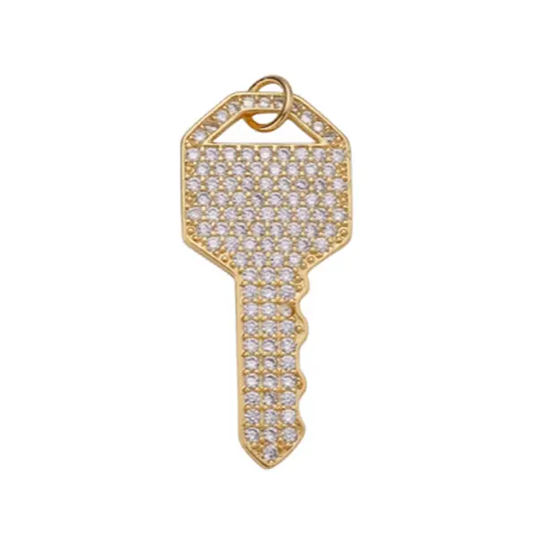 CZ Stone Key Charm