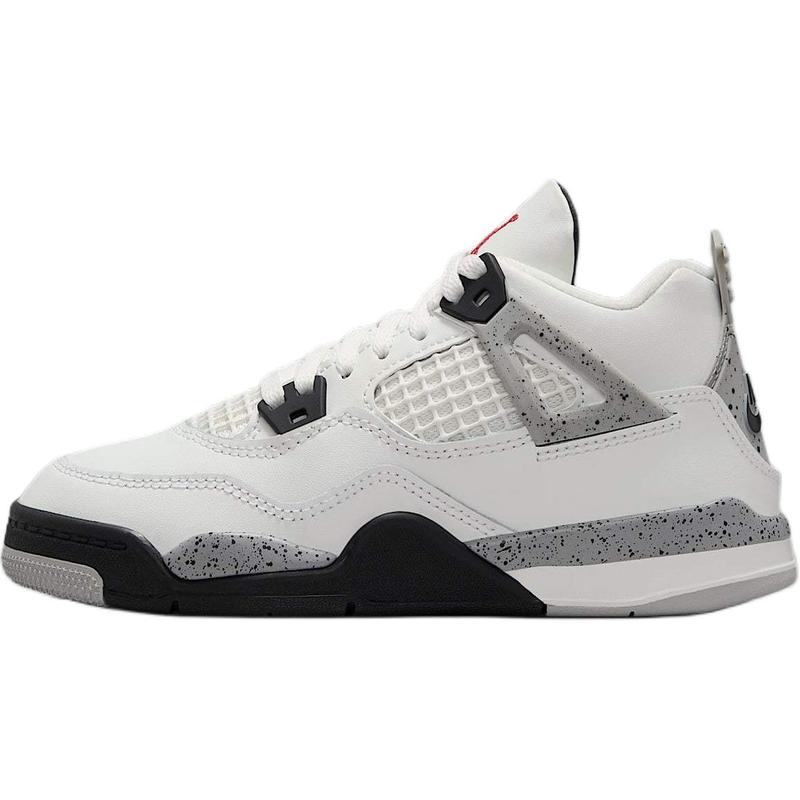 Nike Air Jordan 4 Retro OG PS 'White Cement' 2025 Kids Basketball Shoes White Cement Grey