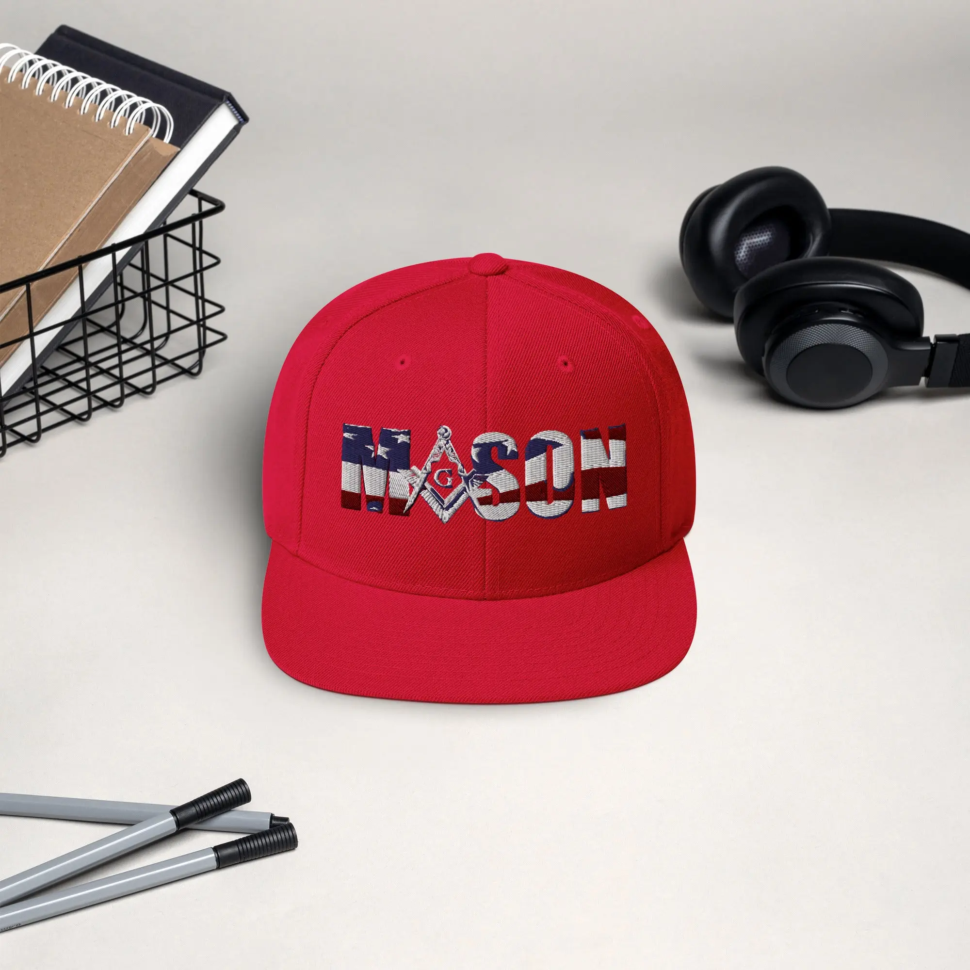 Custom American Flag Freemason Snapback Hat