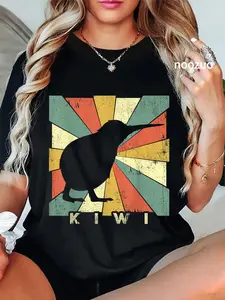 100% Cotton Vintage Kiwi Bird Lover Retro Style Animal T-Shirt