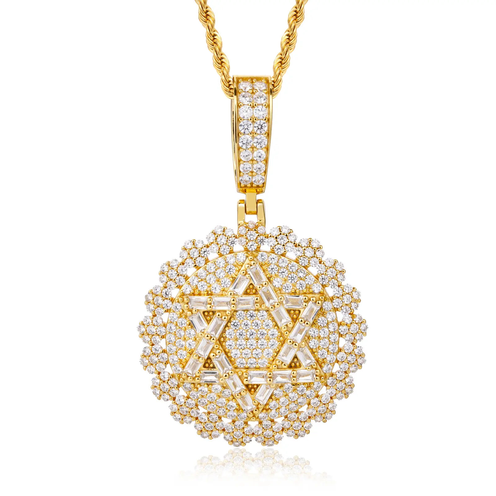 Moissanite Star of David Pendant Necklace – Solid S925 Sterling Silver with a Dazzling Lab-Grown Gem | Unisex Hip Hop Amulet Jewelry, Perfect as a Protective Gift for Him or Her, Ideal for Daily Wear, Birthday Surprise, or Festival Style