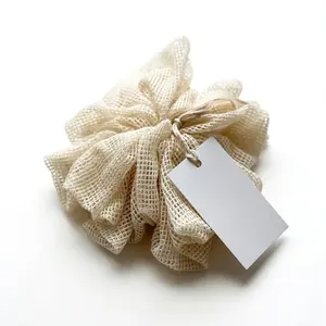 2PC Sustainable Organic Cotton Bath Pouf, Exfoliating Shower Loofah for Eco Bath Routine
