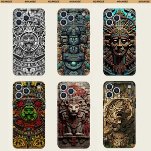 Mysterious Maya style totem personalized phone case Suitable For for iPhone 17 16 Promax 15 Plus 14 13 12 11 Pro Max Plus Shockproof Mobile Phone Cases  #JKFLKQZ1
