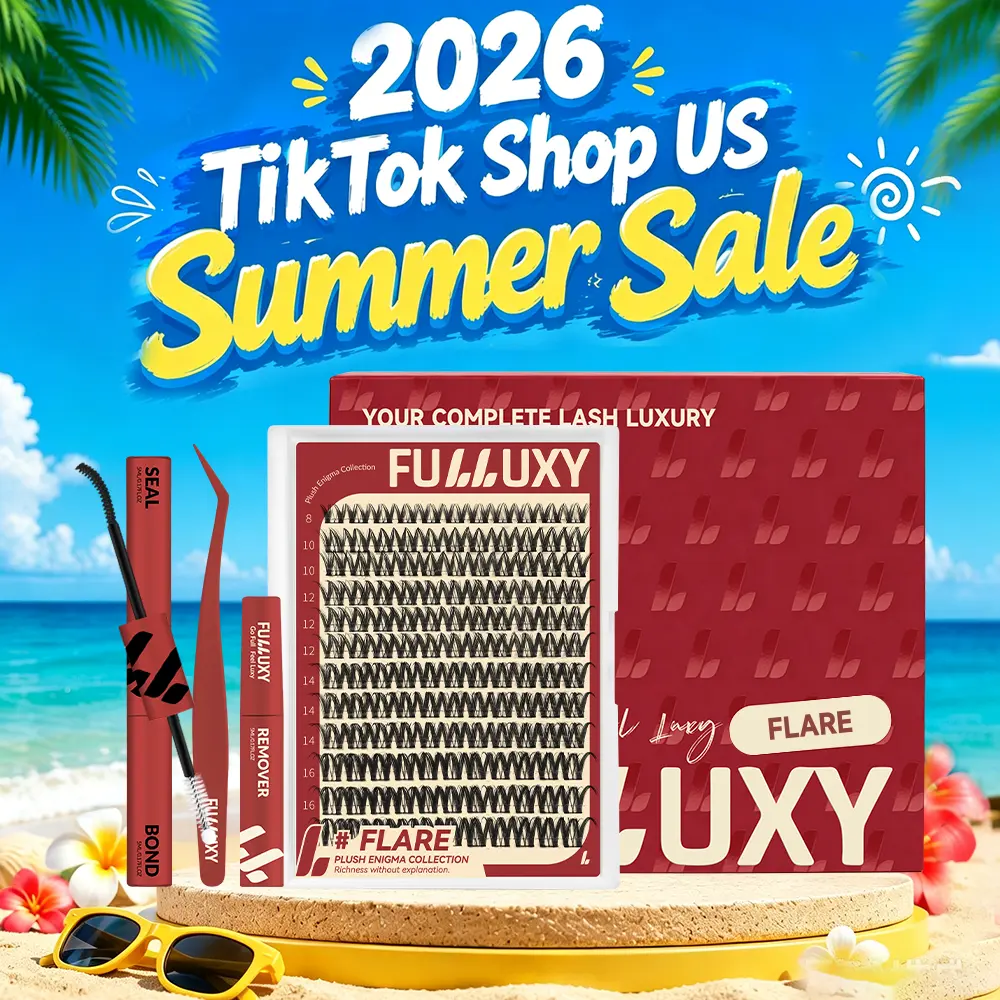 Flare | Fulluxy Plush Enigma Collection DIY False Eyelashes for Bold Dramatic Look Unstoppable You've Been Waiting For | Lashes with Ultra-Dense, Waterproof, Long-Lasting Lashes | Flora Flaunt Aurora Same Style | Beginner-Friendly DIY Lashes