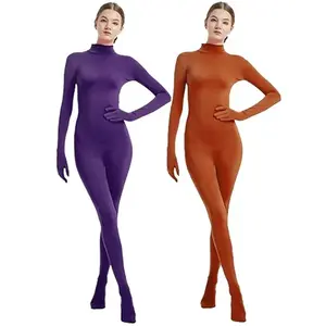 Solid Color Women's One Hand One Foot Bodysuit Dancewear Stage Performance Costumes Spider-Man Leotard