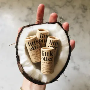 Organic Plastic-Free Lip Balm with Peppermint Oil & Rosemary Extract for Soothing Comfort - Coconut