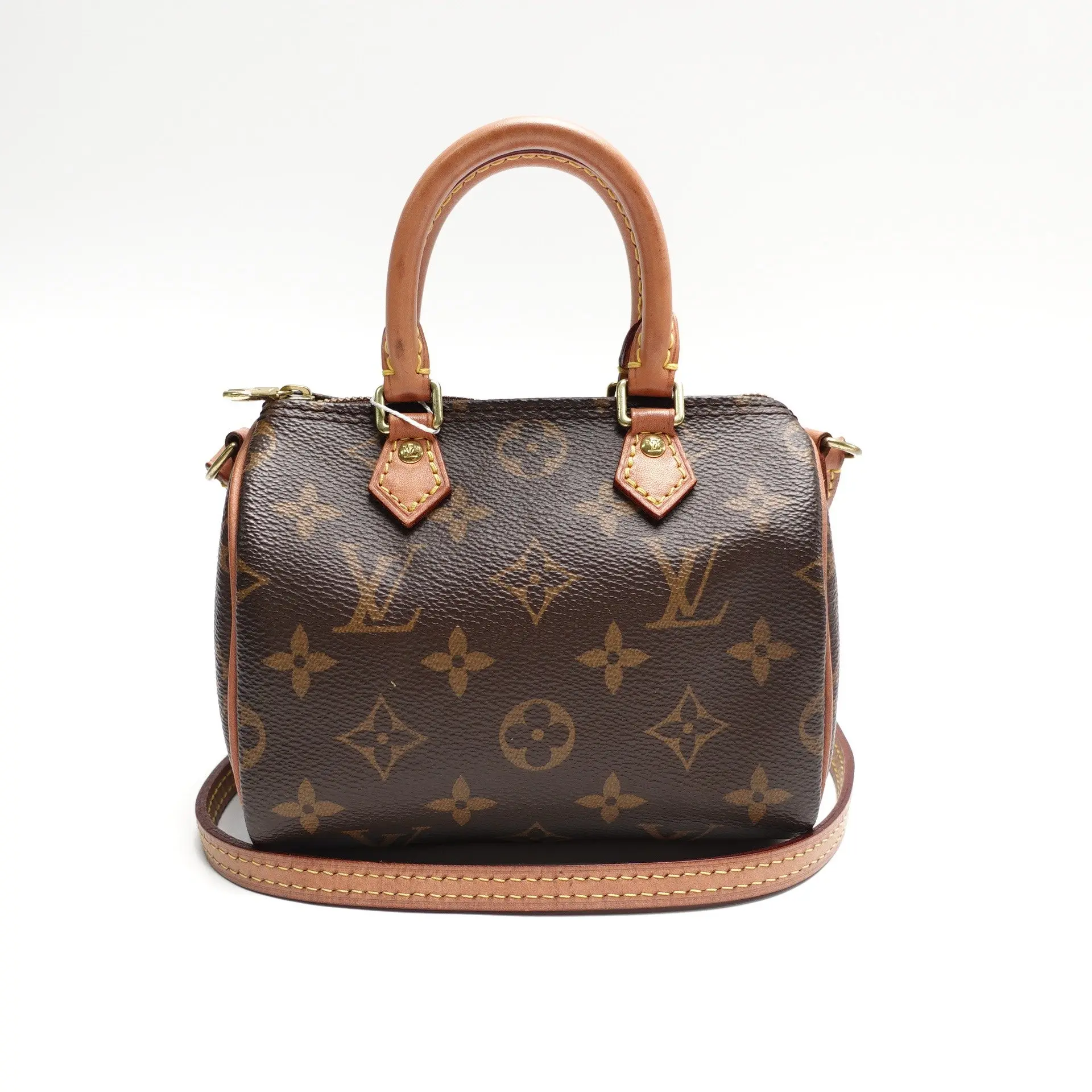 Pre-owned Louis Vuitton Monogram coated canvas Crossbody Bag Nano Speedy T10438591