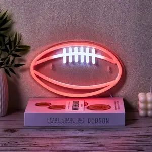 Rugby Neon Light, Football Fan Wall Decor, Sports Room Gym Decoration, Teen New Year Christmas Gift, Game Room LED Lamp, USB Powered, Led Neon Lights