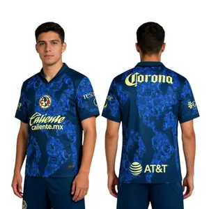 2425  Away Blue Short Sleeve Soccer Jerseys New Season Quick Dry Sports