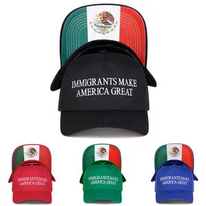 Unisex Letter Embroidered Baseball Cap with Mexico Flag Eagle Snake Patch Outdoor Adjustable Sunscreen Leisure Hat Spring Autumn Travel Tourism Beach Vacation