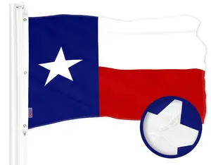G128 Texas TX State Flag | 6x10 Ft | ToughWeave Series Embroidered 300D Polyester | Embroidered Design, Indoor/Outdoor, Brass Grommets