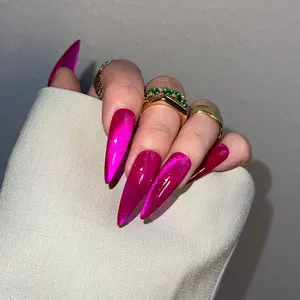Satin berry | High transparency purple press on nails,glue on cat eye nails, reuse nails, jelly fake nail, saturated see through nail