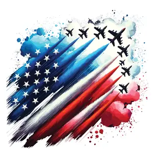 American Flag Jets Number 2 Direct To Film Print, DTF Print, Ready To Press Print For T-Shirts