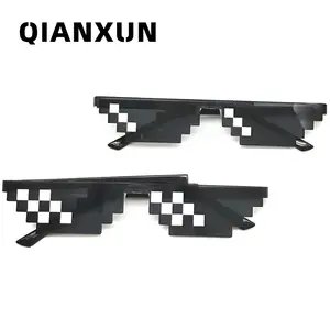 Mosaic Glasses 2D Cool and Funny Sunglasses Personality Pixel Funny Sunglasses