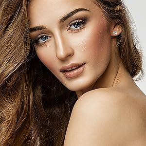 Princess Cut Solitaire Necklace, 4 Prong Sterling Silver w/Pure Brilliance Zirconia, 6.0mm, 7.0mm & 8.0mm