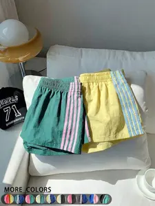 Women's Summer Striped Gym Shorts, Breathable Quick-Dry, Loose-Fit Casual Wear, Slimming Daily, Essential Summer Fashion