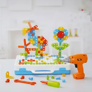 Construction Games with Toy Drill, Magnetic Construction Set, 1 Set Creative Engineering Building Kit, Learning Constructor Set Gift