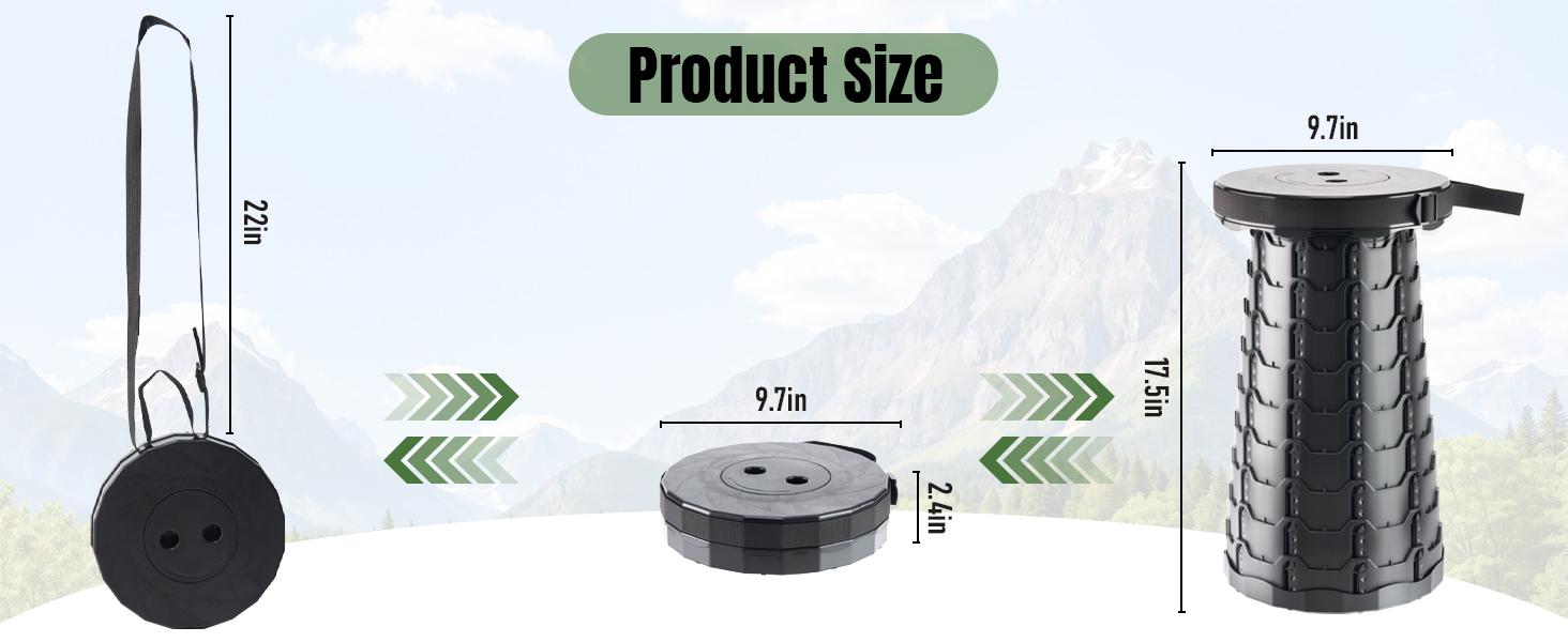 Upgraded Foldable Stool Thickened, Portable Collapsible Stool Retractable Stool for Fishing, Hiking Tours, BBQ, Parties, Outdoor Activities