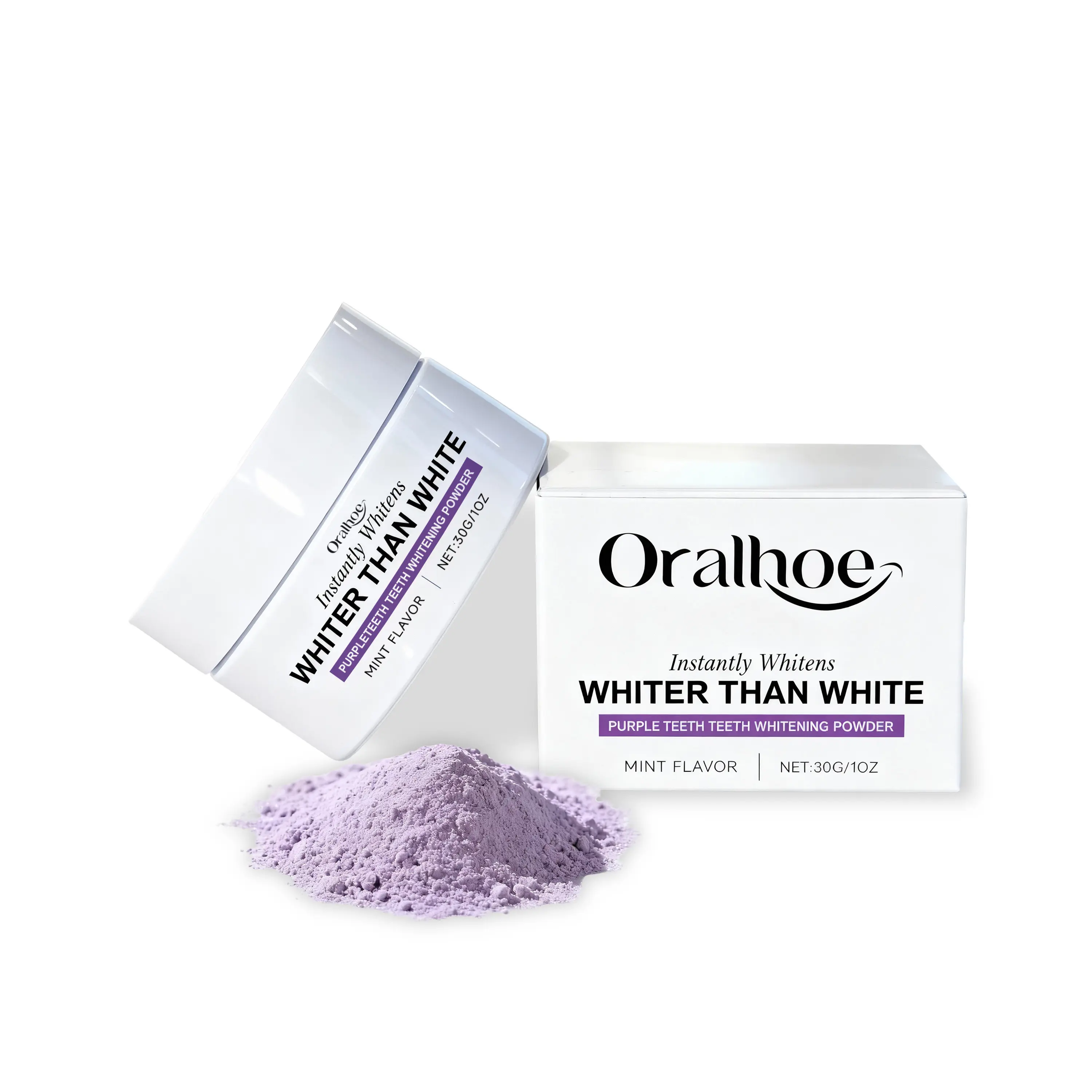 Oralhoe Mint Purple Tooth Powder, Supports Gum Comfort, Enamel Care, Long-Lasting Fresh Breath, Buy 1 Get 1 Free (2 Sets Total), Ideal for Teeth Whitening Oral Care Routine