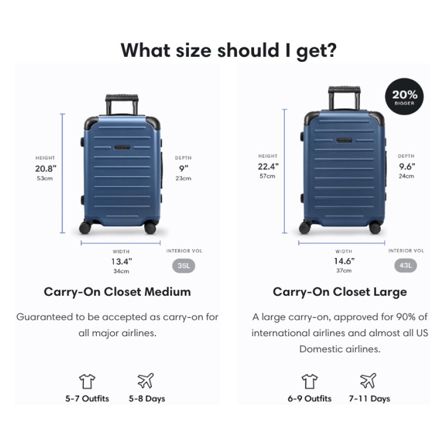 Carry-On Closet Original Suitcase with built in closet system