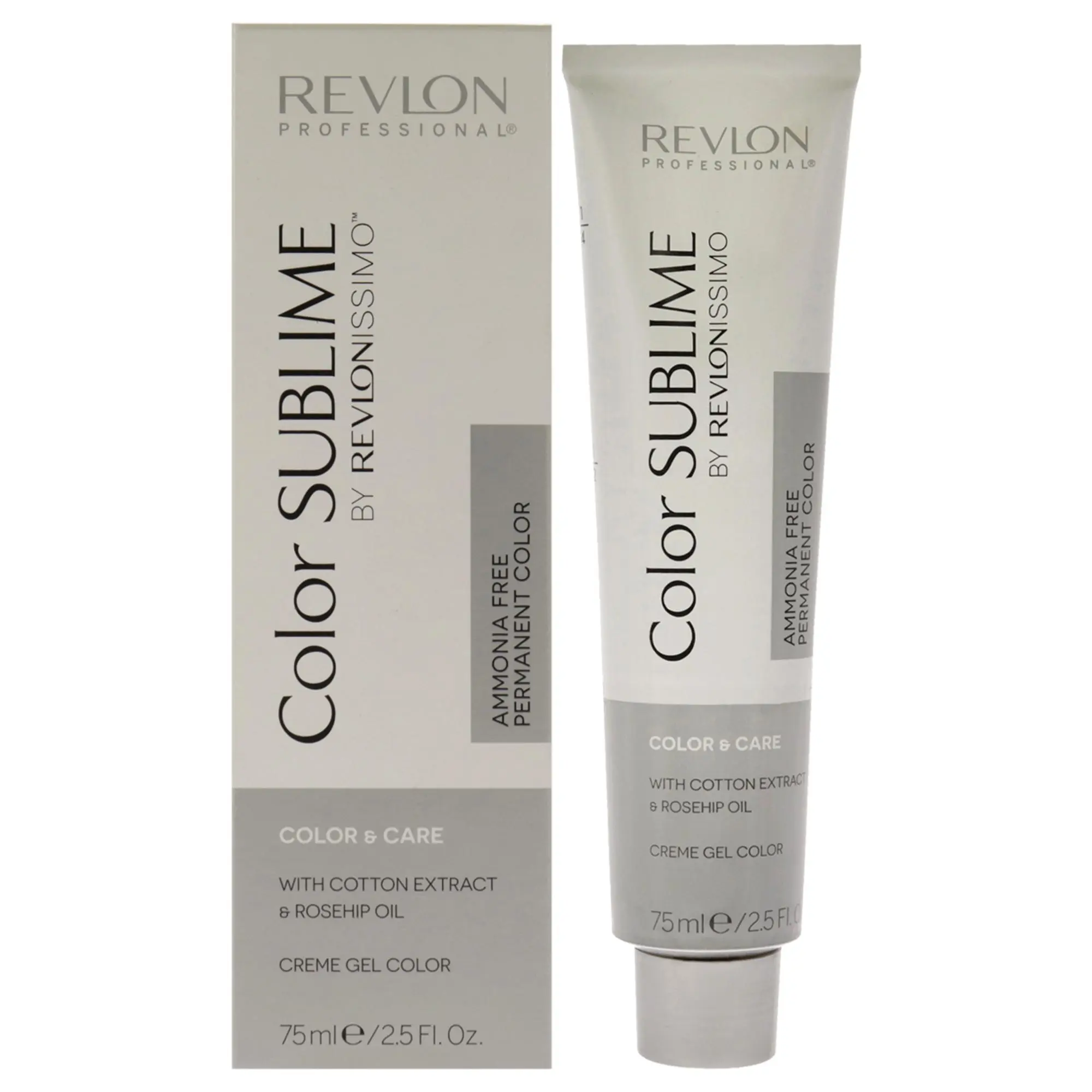REVLON Professional Revlonissimo Color Sublime 7.34 Medium Golden Copper Blonde, Ammonia-Free Permanent Creme Gel Hair Color with Rosehip Oil, Unisex Haircare, 2.5 oz / 75ml