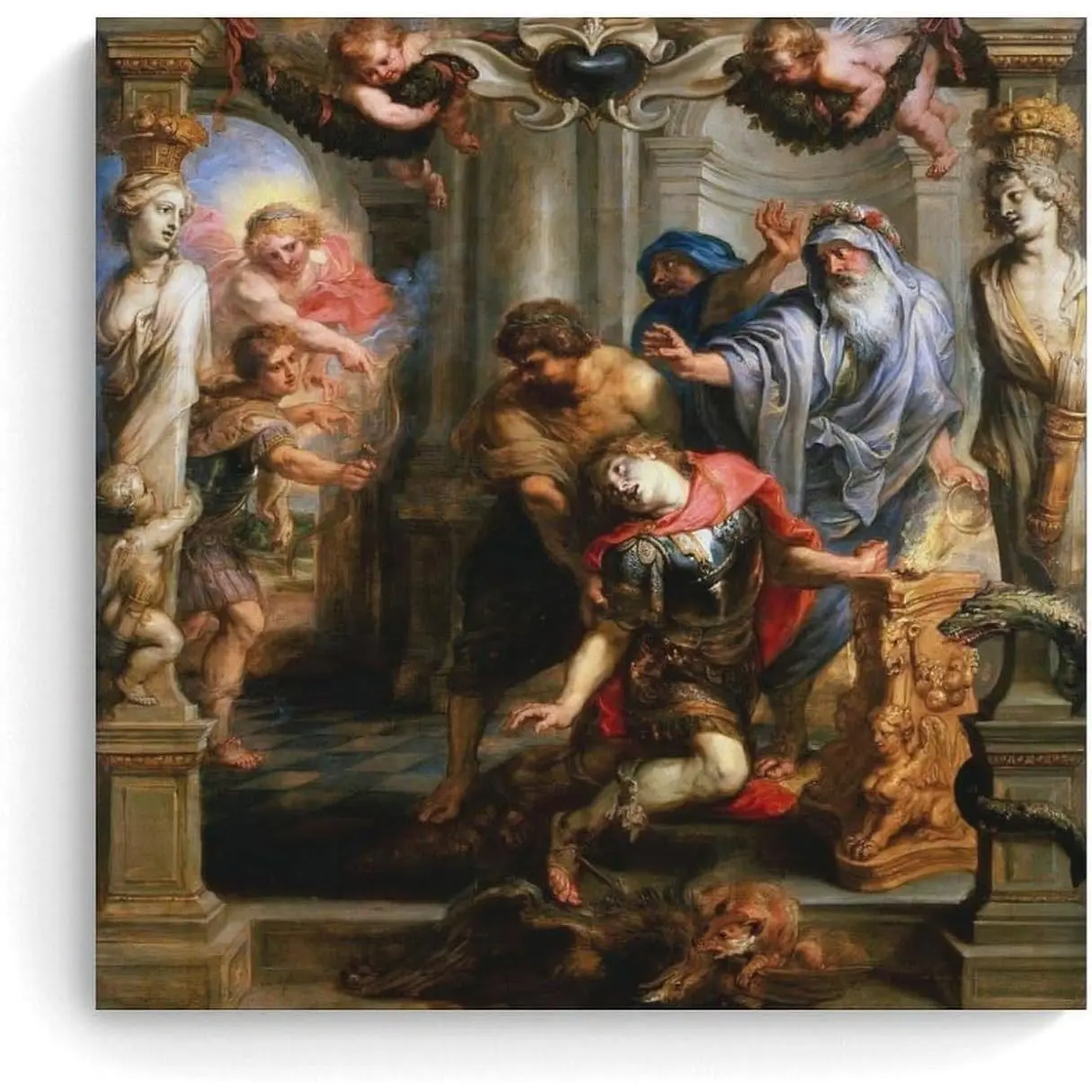 Peter Paul Rubens Baroque Art The Death of Achilles Mythological Print for Wall Decor Wall Art Scroll Canvas Painting Picture Living Room Decor Home