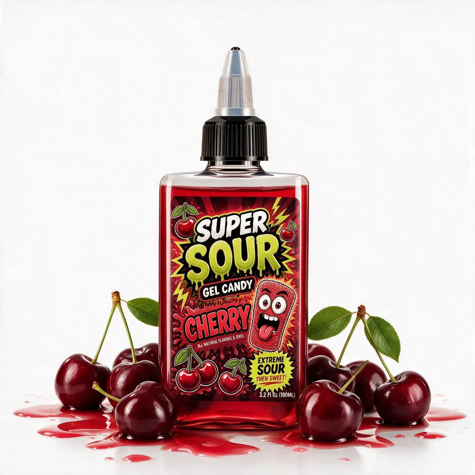 Super Sour Cherry Gel Candy - 100ml