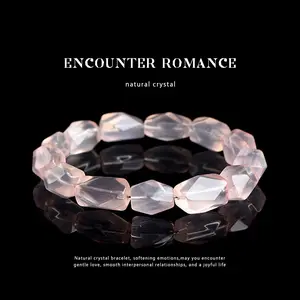 Natural Pink Crystal Bracelet – Irregular Cut, Freeform Design, Premium Feel
