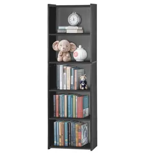 ZENSTYLE 5-Tier Bookcase Bookshelf Cube Storage Wall Open Shelf Organizer for Home Black