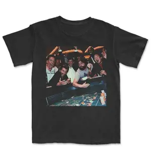 Vintage The Hangover Playing Poker Crewneck T-shirt Funny Movie Tee Gift For Boyfriend Menswear Top Streetwear Tshirt Tropical Black Shortsleeve Thanksgiving Graphic Red Pepper Retro Horror Colorful Floral Pattern Cotton Ghost Pumpkin Men's Crew Neck Tee