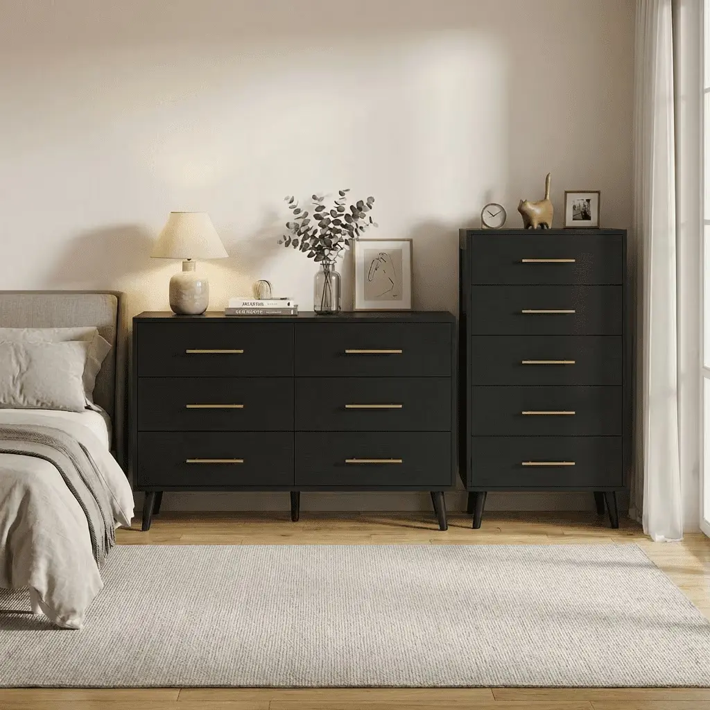 Gizoon Bedroom Furniture Set of 2 - Includes 6 Drawer Dresser & 5 Drawer Dresser