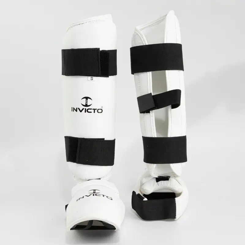 Invicto Sports Shin & Instep Guards, Premium Rexine Leather Construction, Adjustable Strap & Buckle Closure, for MMA & Martial Arts Training