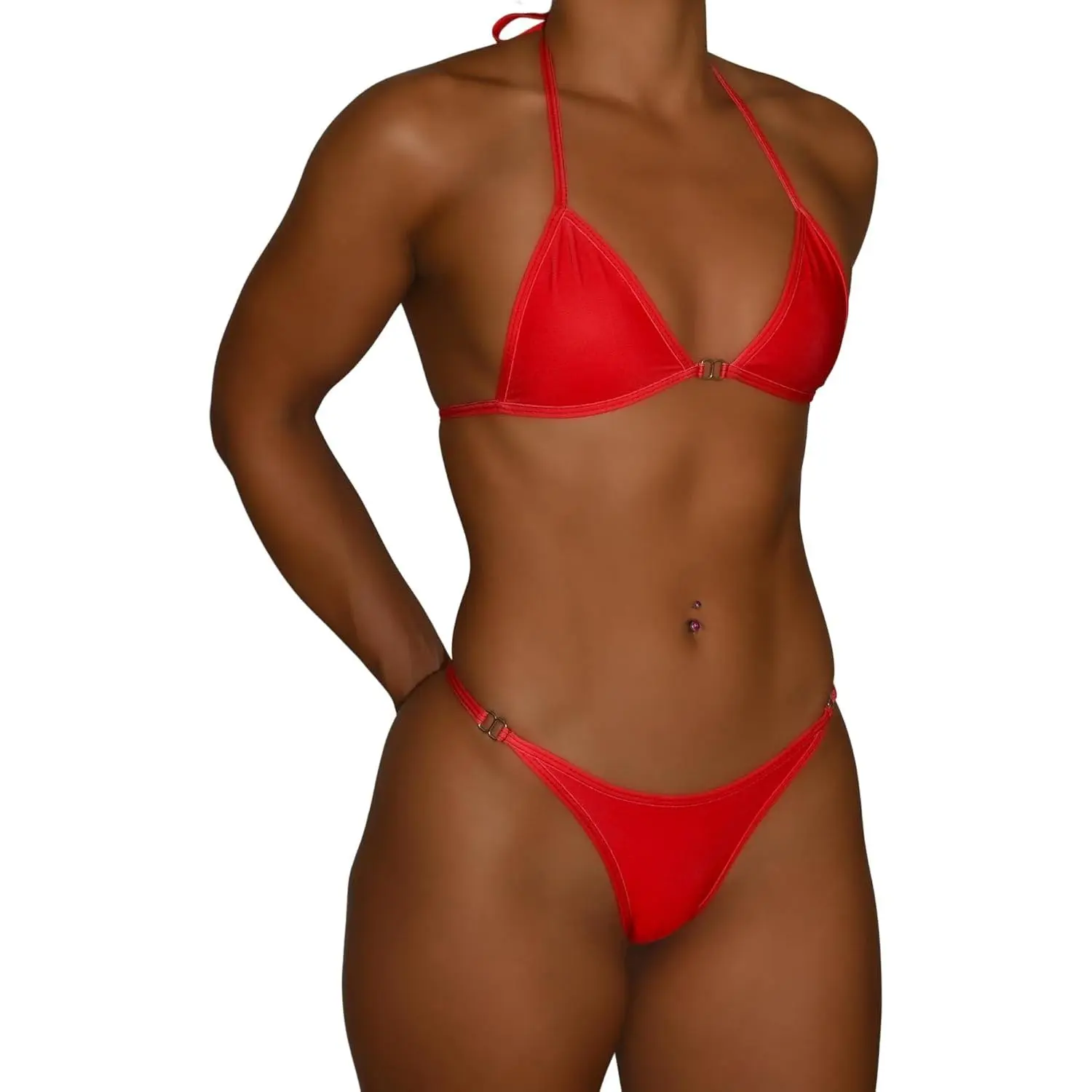 Red Micro Bikini – Sexy Brazilian Bikini – Adjustable Fit (XS-S) – Red Swimwear - Travel & Gift Swimsuit
