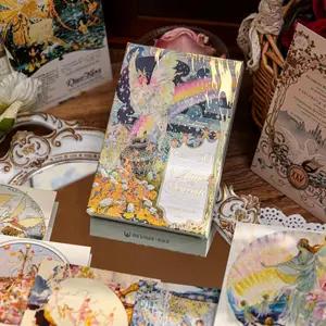 1 boxed postcard vintage style art postcard DIY student commemorative message card postcard