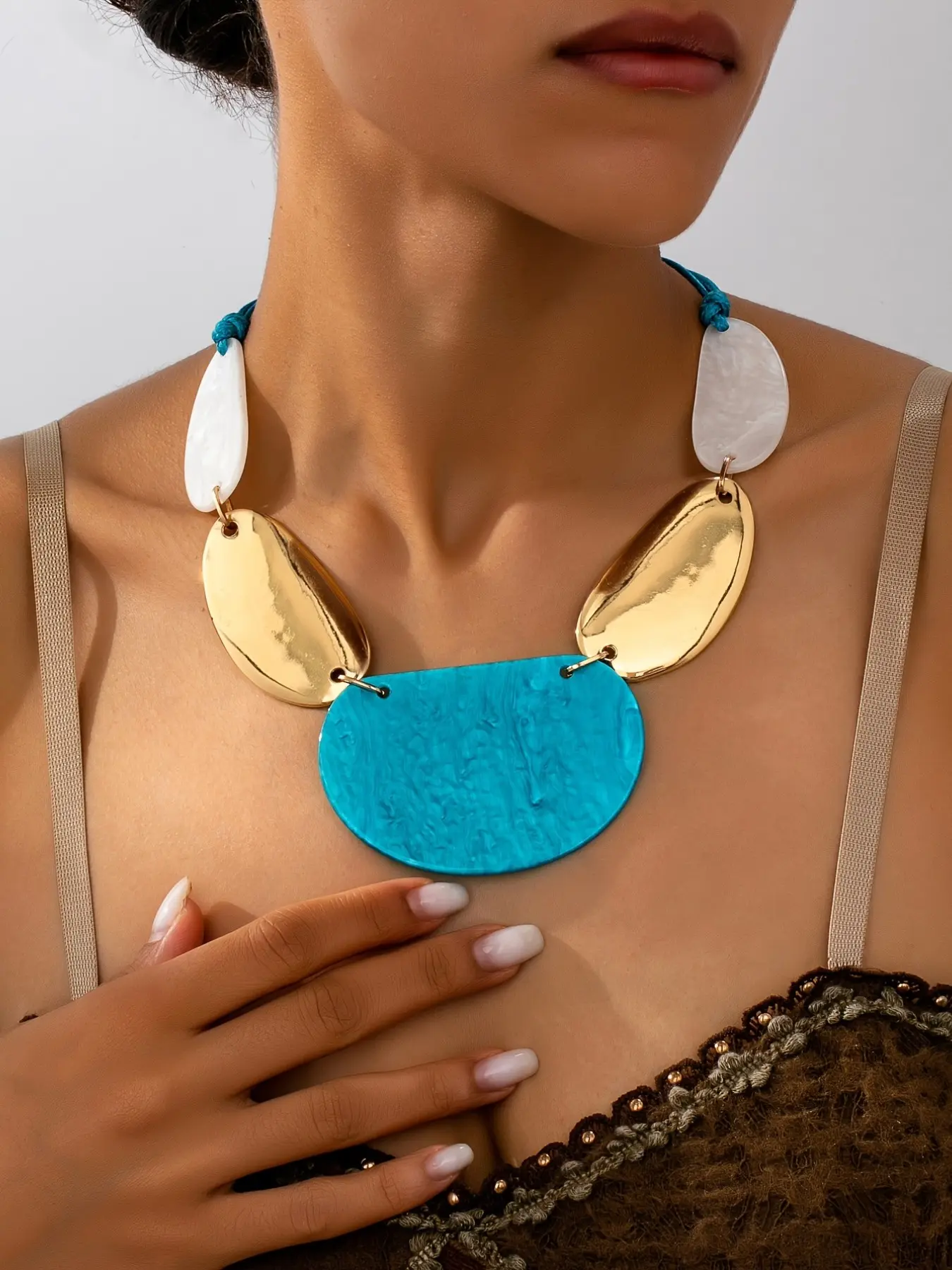 Boho Fashion Simple Unique Irregular Oval Women's Necklace, Fashionable Jewelry, Perfect for Parties Vacation Daily Wear, Stylish Accessory for Women, Fashionable Accessories