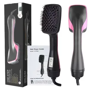 Portable Ionic Hair Straightener Brush | Anti-Scald - Comb/Straighter/Dryer in One,3-in-1 Hot Air Brush & Styler with Negative Ion Technology, Frizz Control, Rapid, Wet/Dry Use,  | Perfect Valentine'S Day Gift, 110V Power Supply