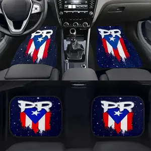 Puerto Rico Pride Car Mat Set (4 Pieces), Universal Cars and SUVs, Universal Non-Slip, Wear-resistant and Easy-to-clean Polyester Interior Accessories for All Seasons, Ideal Gift for Unisex