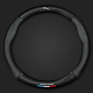Non-Slip Carbon Fiber Leather Car Steering Wheel Cover for Jaguar Xf Xe Xj S-Type F-Type X-Type F-Pace I-Pace E-Pace R S Sport