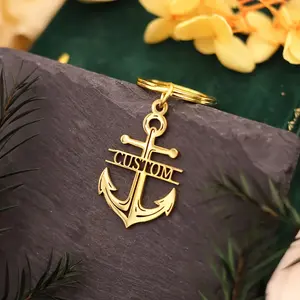Personalized Stainless Steel Keychain for Men & Women - Custom Name Engraved Anchor Design, Durable Rust-Proof Key Ring, Christmas Birthday Gift Idea