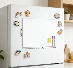 Magnetic Fridge Whiteboard Set, 2 Pack 25x35cm Reusable Dry Erase Board for Refrigerator with Markers & Eraser, Kitchen Message Board for Home, Office, Family Notes & Grocery Lists