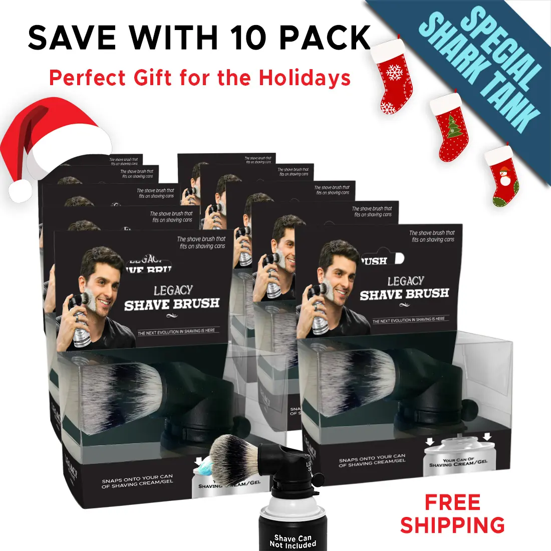 Legacy Shave Brush Shark Tank Special <br> (10-Pack) (Shave Cans Not Included) </br>