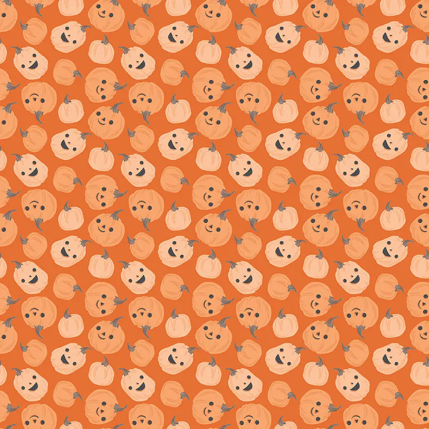 Fabric Riley Blake Orange Pumpkins Frank and Friends by the Quarter Yard C17472-ORANGE