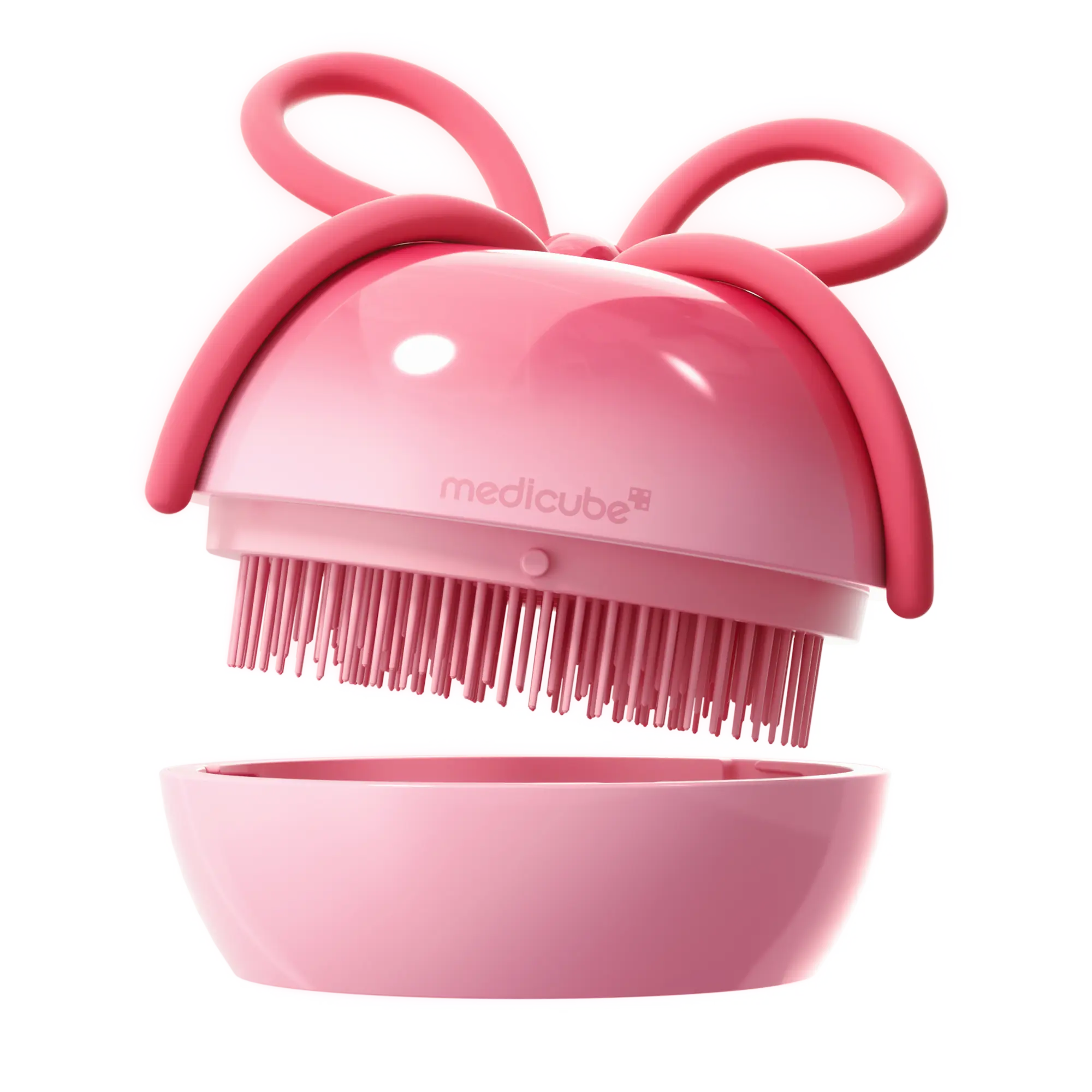 [NEW] [medicube] Ribbon Cherry Glass Hair Brush | Effortless Detangling for Smooth & Shiny Hair | Reduces Breakage & Frizz | For Curly, Dry & Damaged Hair | Multi-Length Soft Bristle | Compact, Travel-Friendly with Protective Cover | Korean Hair Care