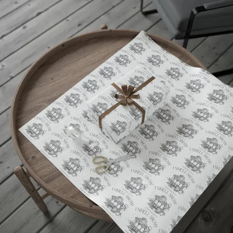Gilmore Girls I Smell Snow Wrapping Paper, Holiday Gift Wrap Papers Cute Winter Wrapping Rolls