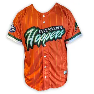 Eastside Diamond Hoppers Orange Pinstripes Jersey