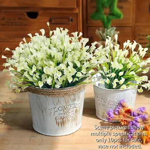 10 Pcs Outdoor Artificial Calla Lily Flowers & Faux Greenery, Bright Color Plastic Fake Plants, Spring Summer Indoor Outdoor Decor
