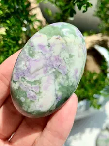 1pc Auspicious Jade Palm Stone - These Vibrant Green And Black Striped Stones Are Ideal for Decorating Your for Home Or Tabletop, Making Them a Wonderful Gift for Occasions Like Christmas