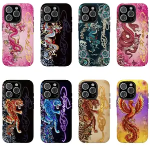 Skull Leopard Tattoo Phone Case Vintage Y2K Tiger Collage Protective Cover Slim Lightweight Gift for Streetwear and Art Fans
