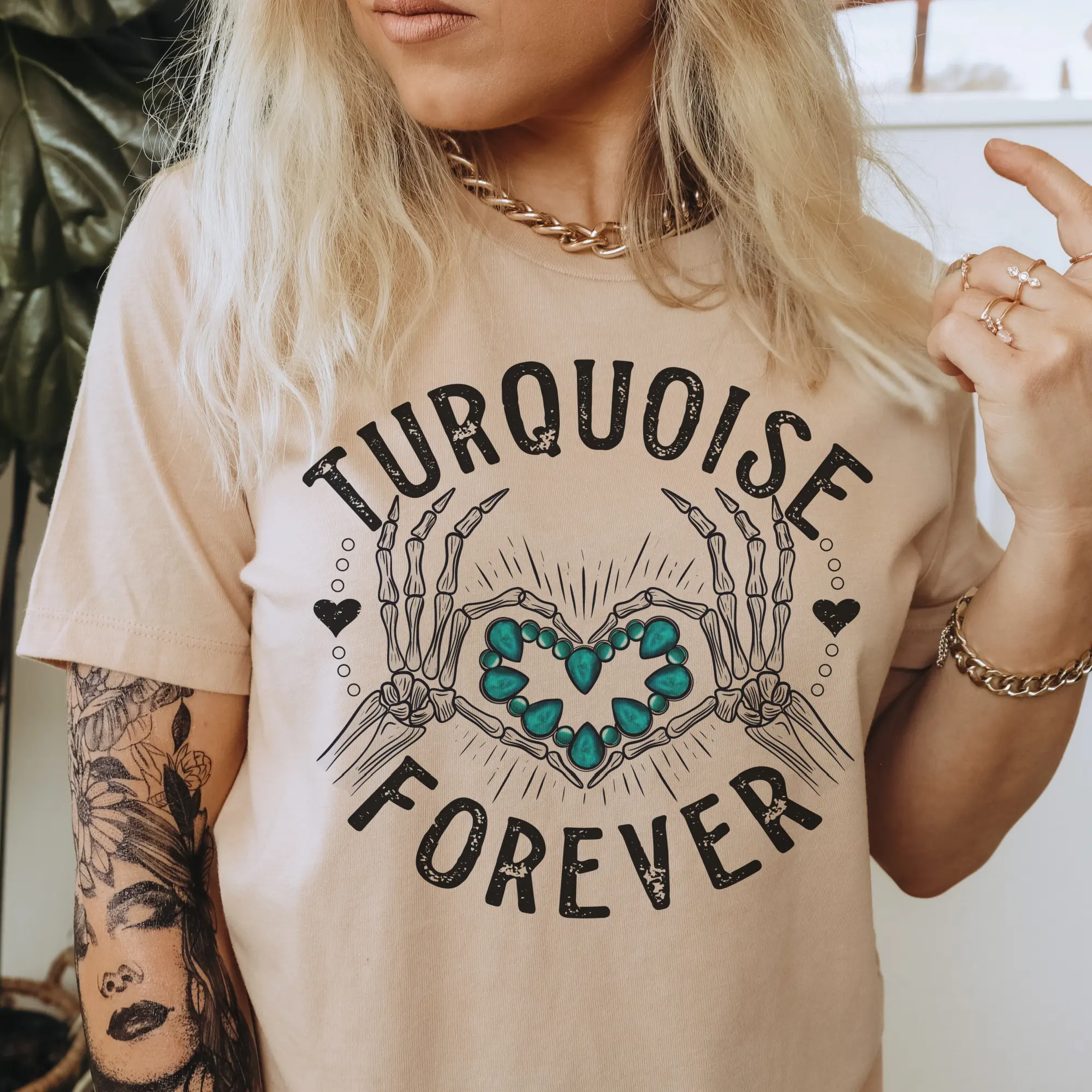 Vintage Turquoise Graphic Tee Southwestern Shirt Boho Turqouise tshirt Forever T-Shirt Forever Turquoise Tshirt Soft PRint Tee Comfy Soft Shirt Sublimation Print Tee